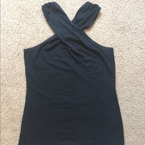 Express M cross halter top black NWOT